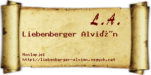 Liebenberger Alvián névjegykártya